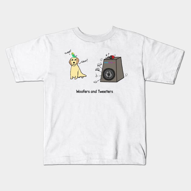 Woofers and Tweeters Kids T-Shirt by kinetic-passion